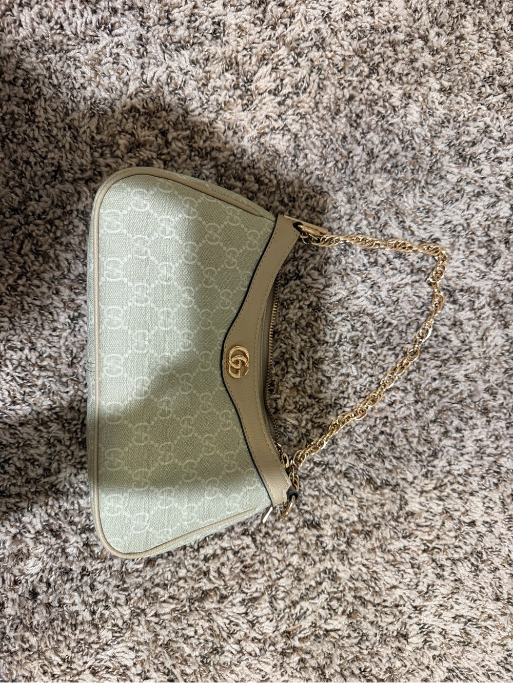 Gucci Mint Green GG Monogram Chain Shoulder Bag - Picture 1 of 3